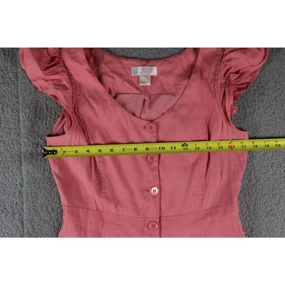 Rachel Parcell Dress Medium Pink Mauve Button Down Linen Blend Midi - Picture 7 of 8